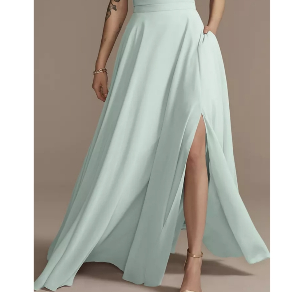 DAVID'S BRIDAL: NWT Bridesmaid Separates Chiffon Full Skirt with Slit